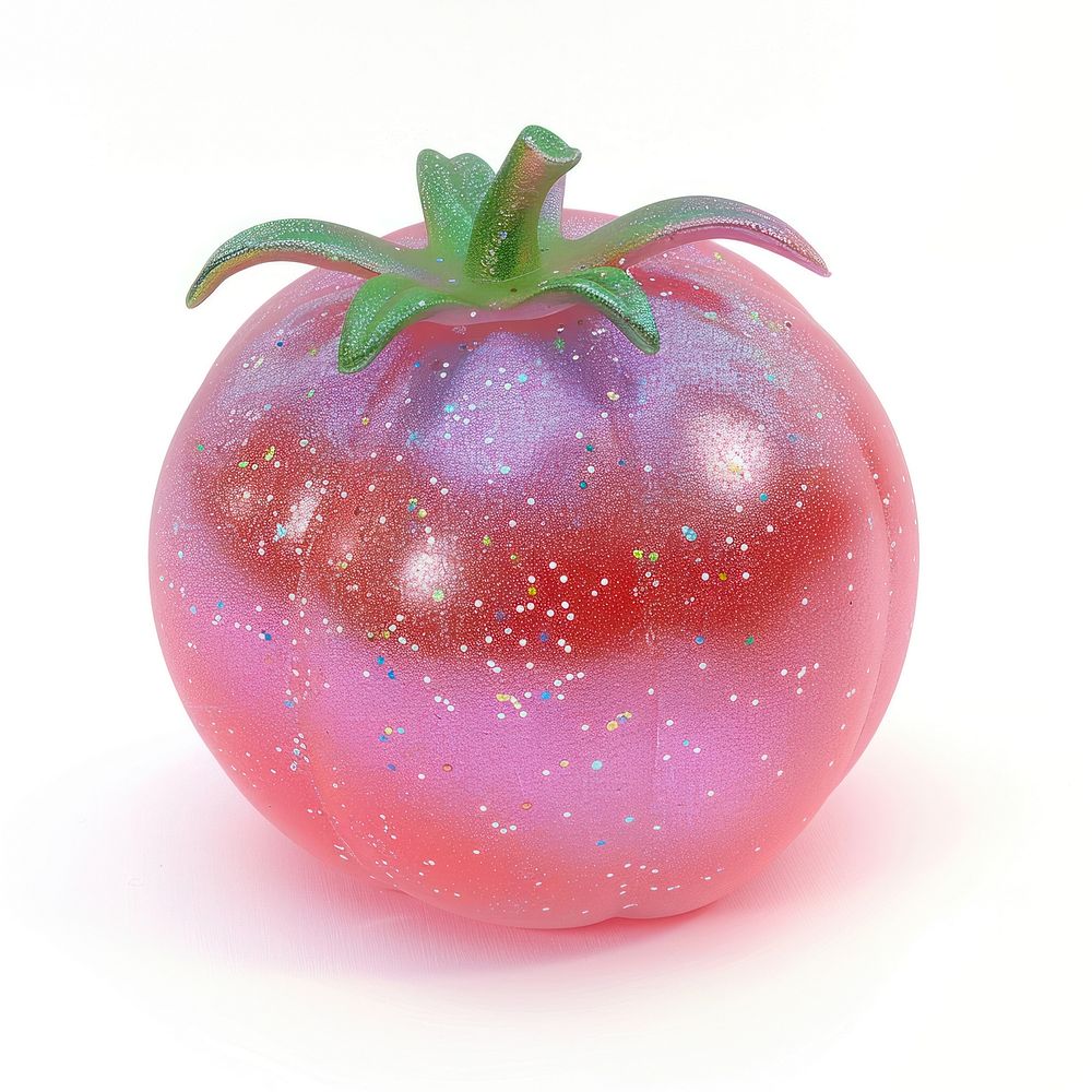 3d jelly glitter tomato vegetable produce plant.