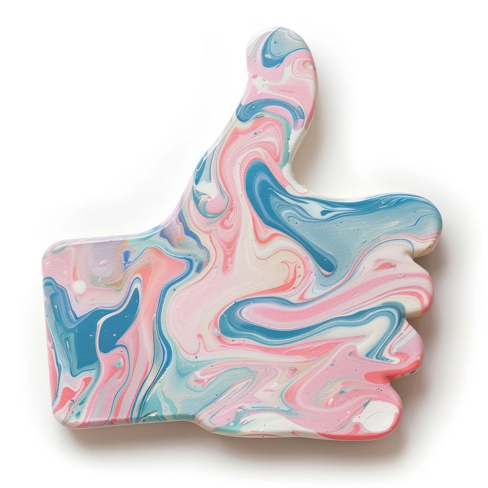 Acrylic pouring thumbs up pottery art smoke pipe.
