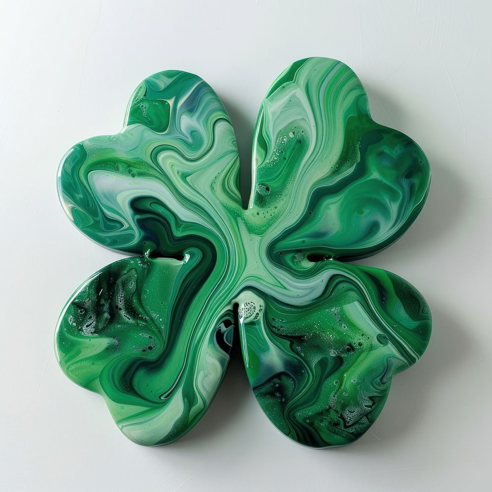Acrylic pouring Clover accessories accessory gemstone.