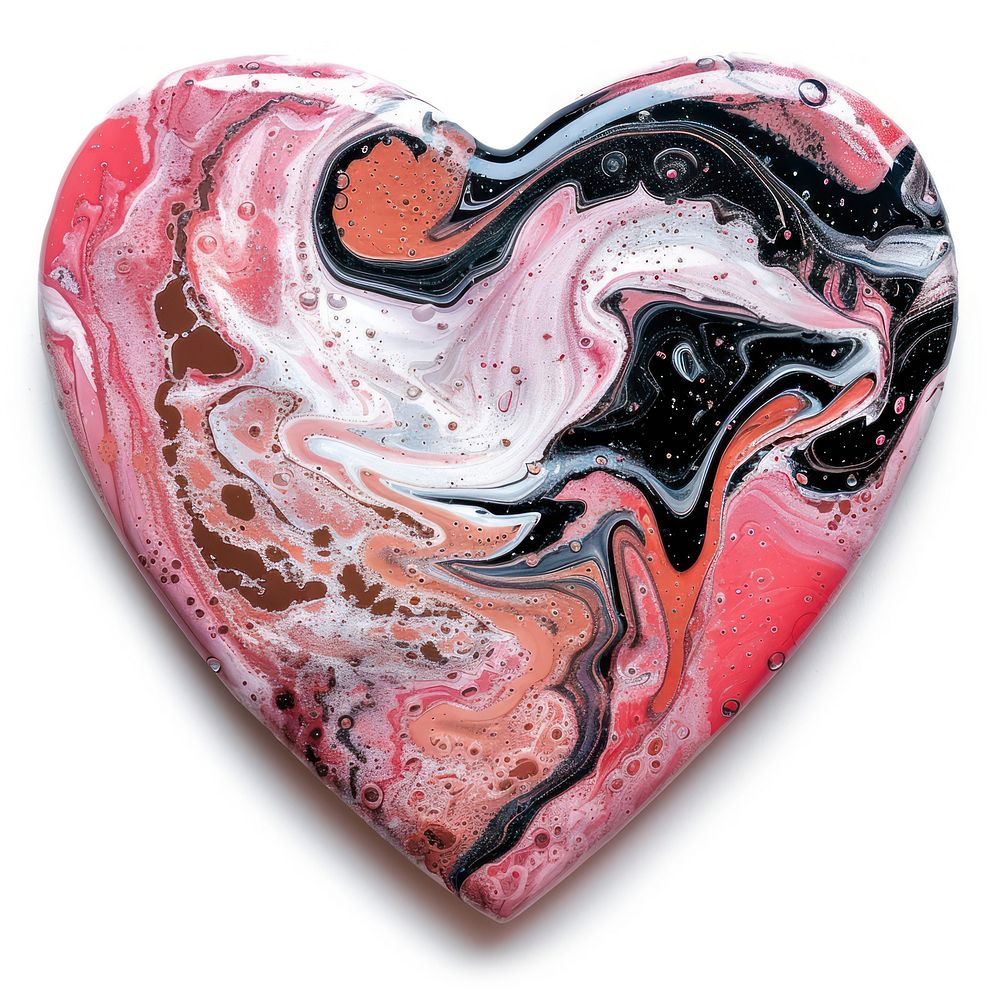 Acrylic pouring Heart shaped accessories accessory gemstone.