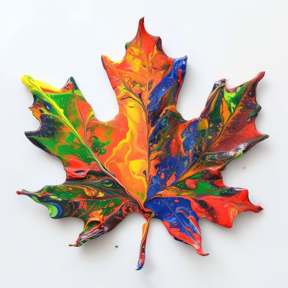 Acrylic pouring Maple leaf maple maple leaf animal.