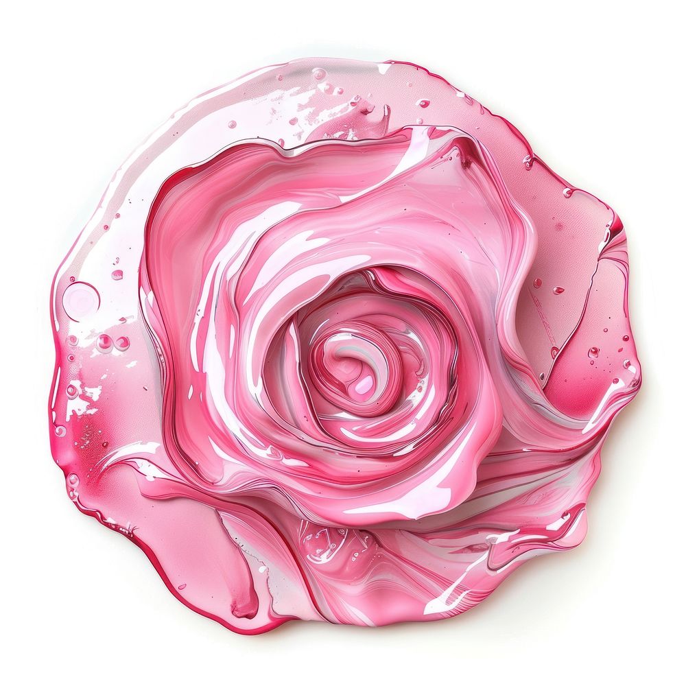 Acrylic pouring Rose rose blossom dessert.