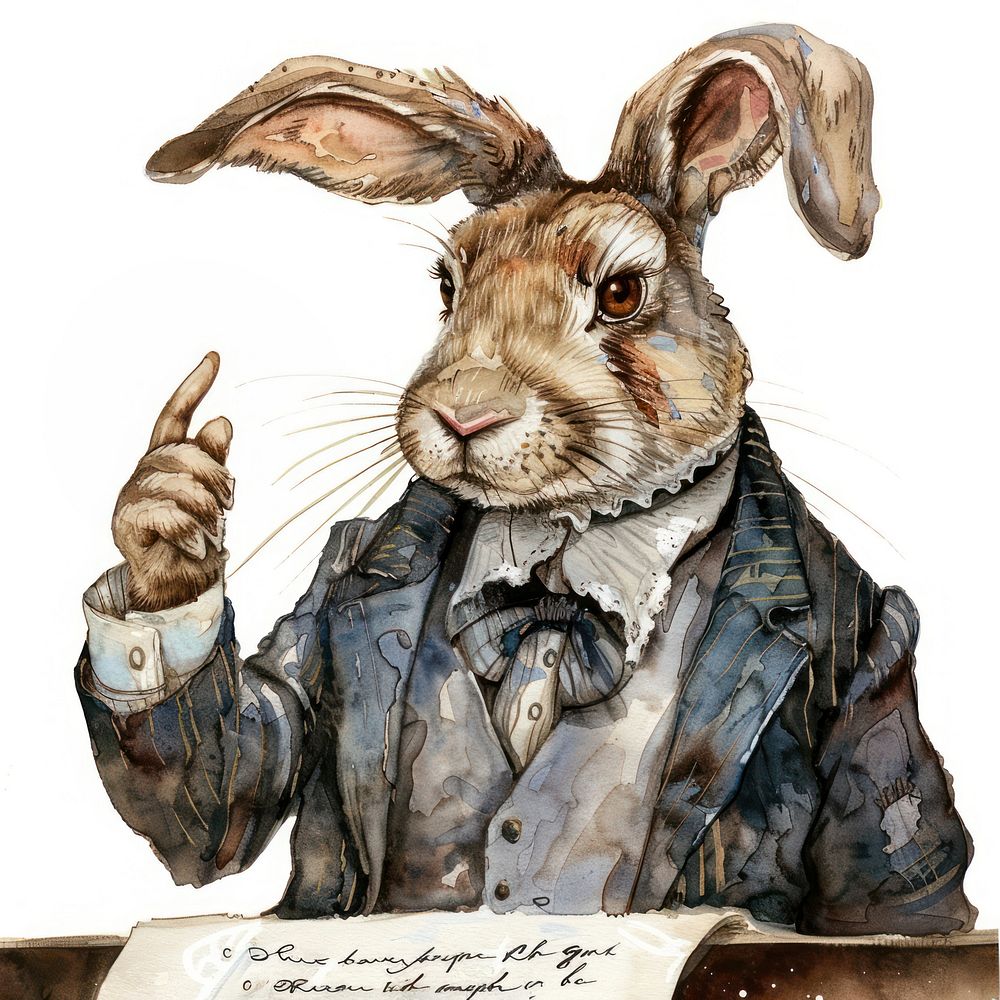 Rabbit art illustrated painting.