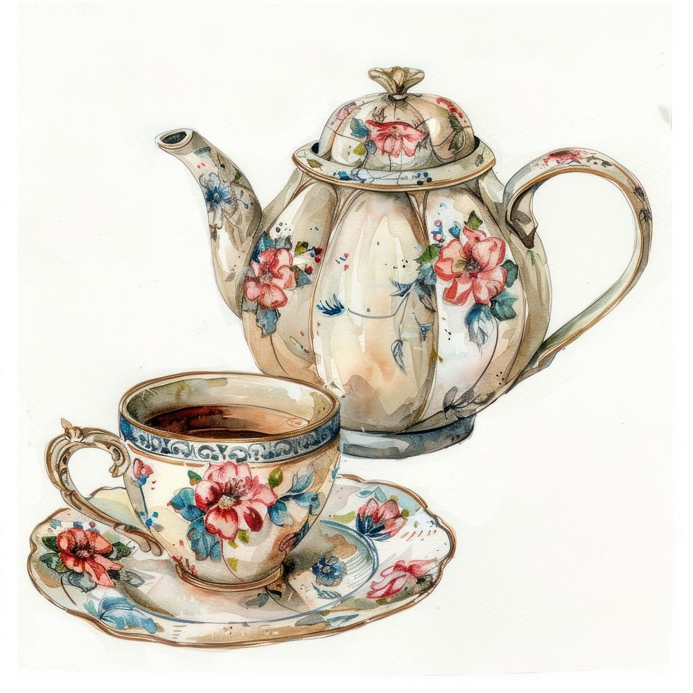 Teapot cup art porcelain.