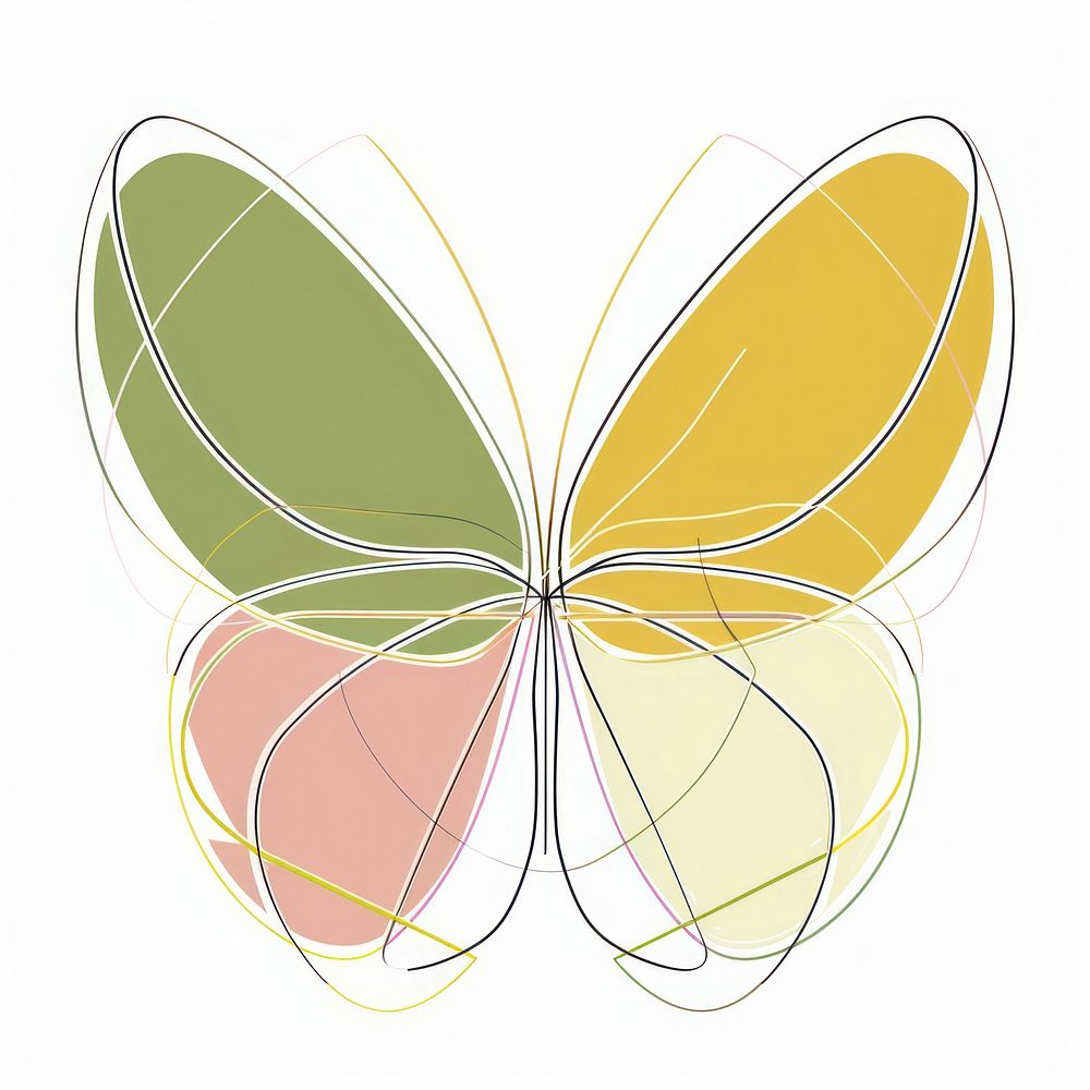 Retro minimalist symmetrical butterfly illustrated chandelier graphics.