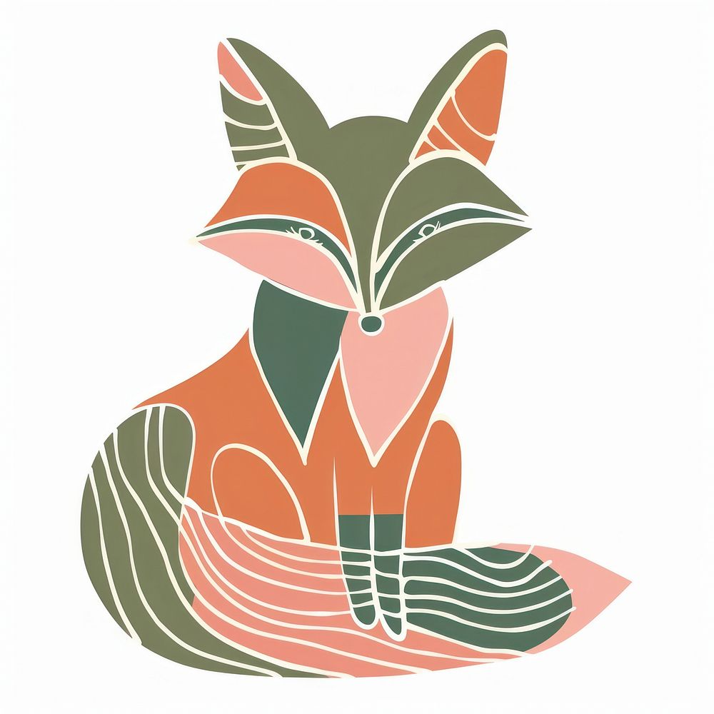 Retro minimalist symmetrical fox illustrated graphics dynamite.
