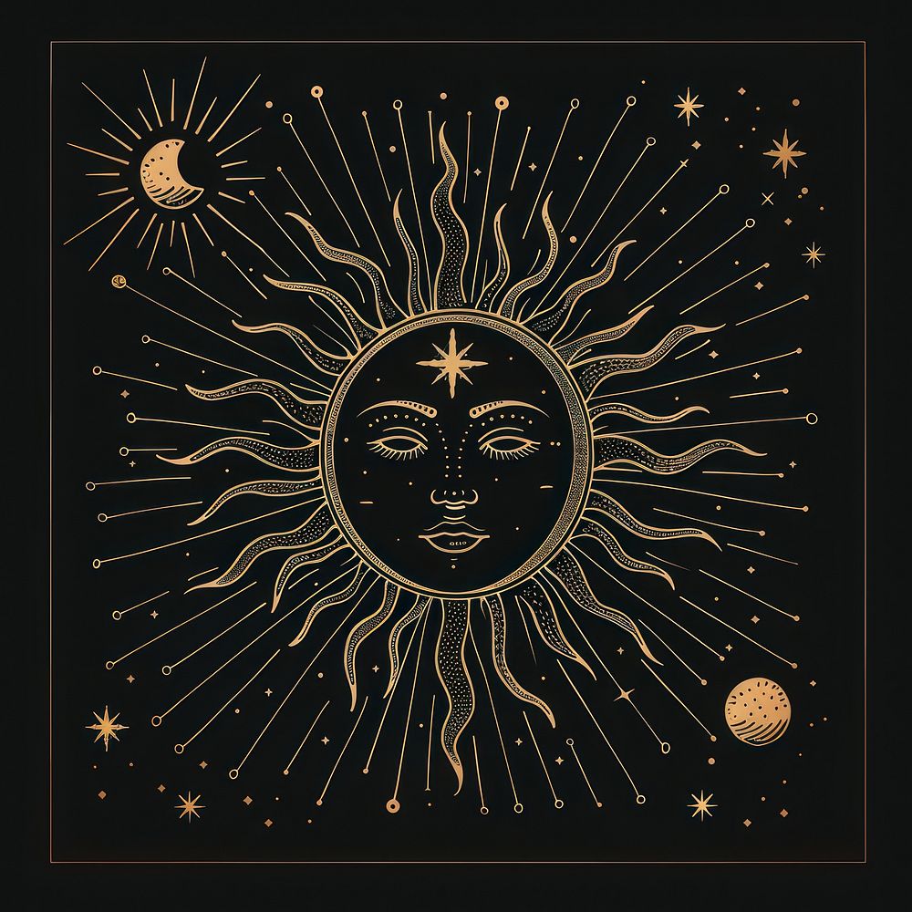 The sun tarot logo art accessories blackboard.