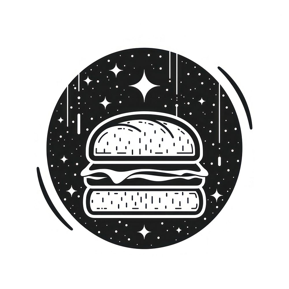 Bread logo sticker stencil burger.