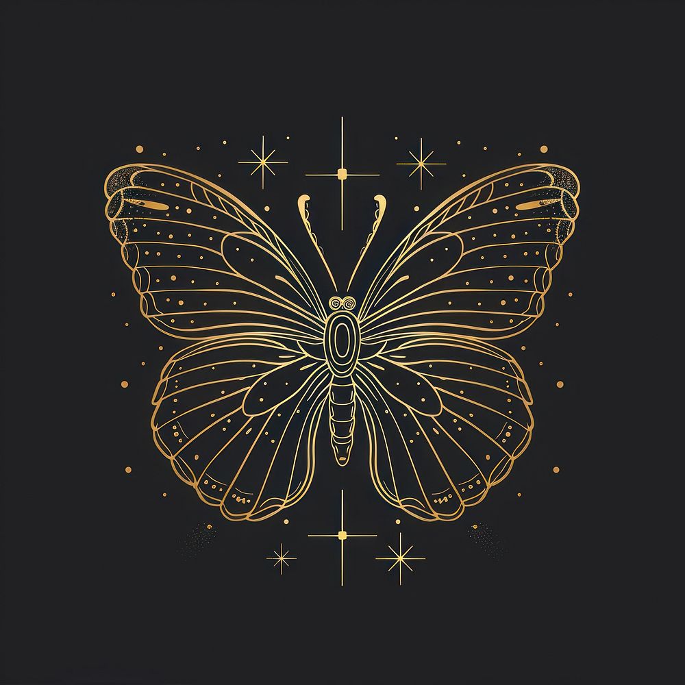 Surreal aesthetic Butterfly logo art chandelier blackboard.