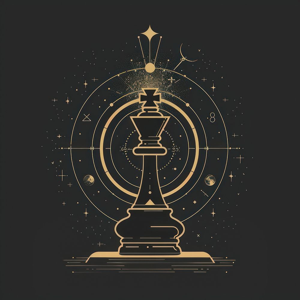 Surreal aesthetic Chess logo chandelier astronomy outdoors.