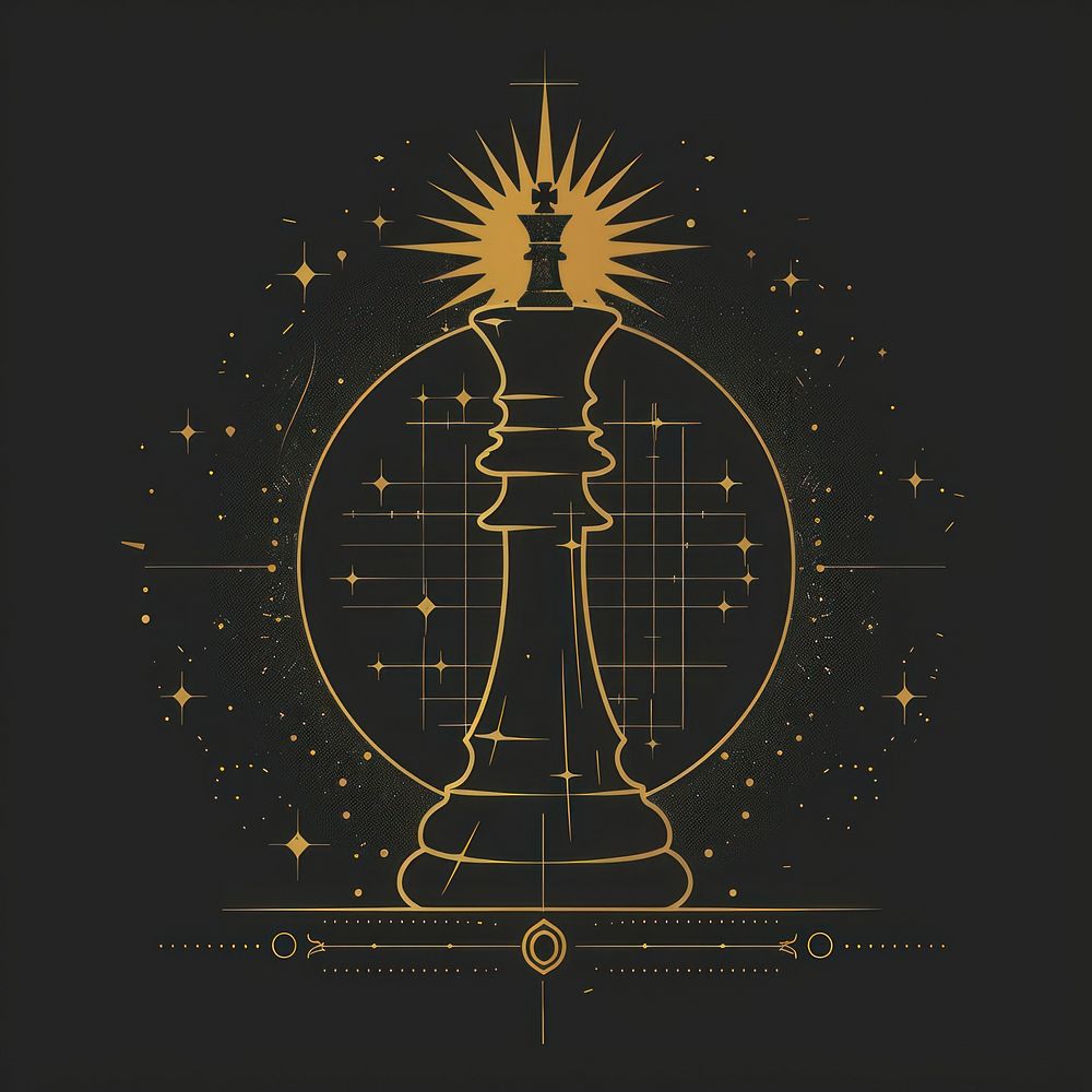 Surreal aesthetic Chess logo chandelier diagram symbol.