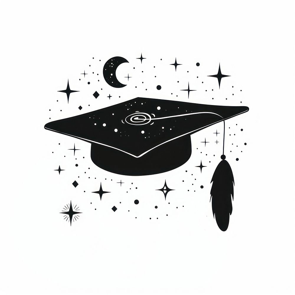 Surreal aesthetic Graduation hat logo graduation people person.