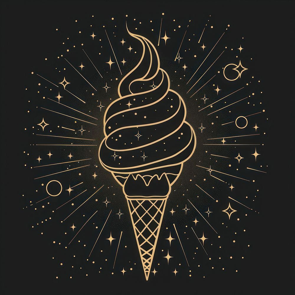 Surreal aesthetic Ice cream logo blackboard ice cream dessert.