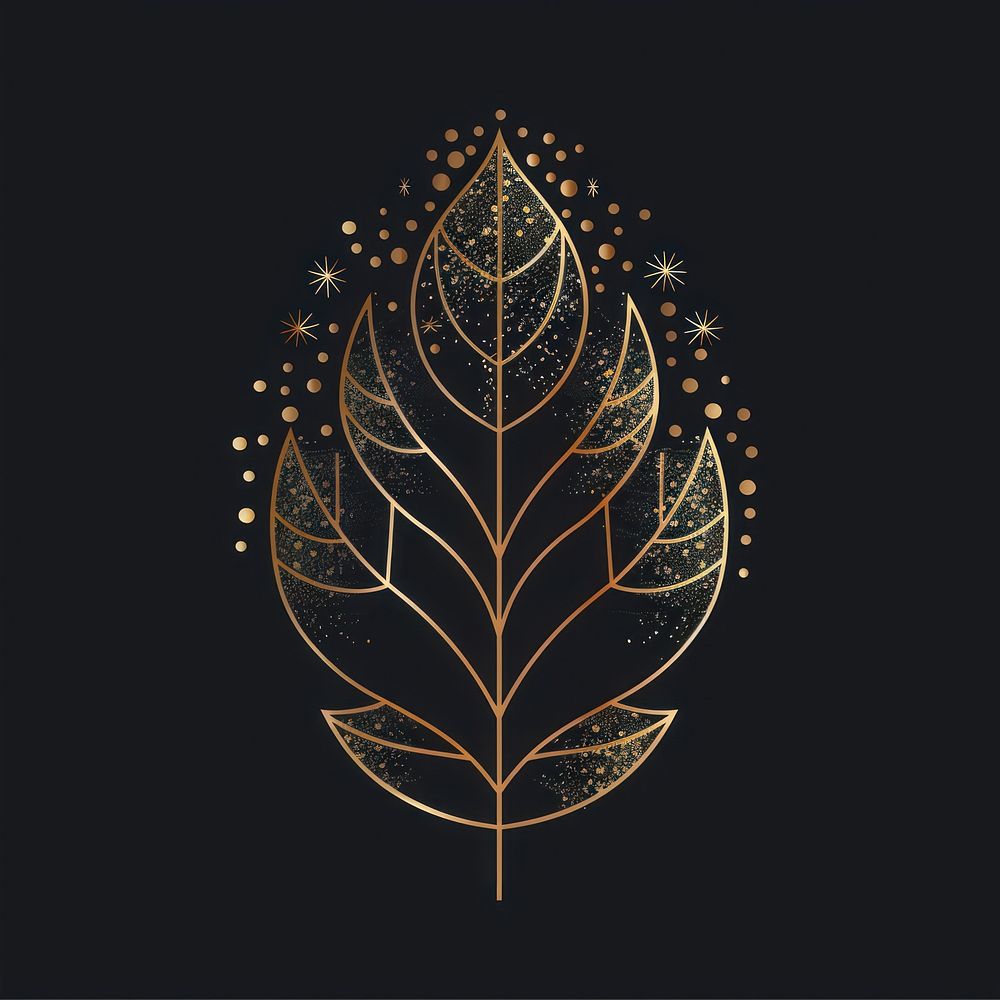 Surreal aesthetic leaf logo art chandelier christmas.