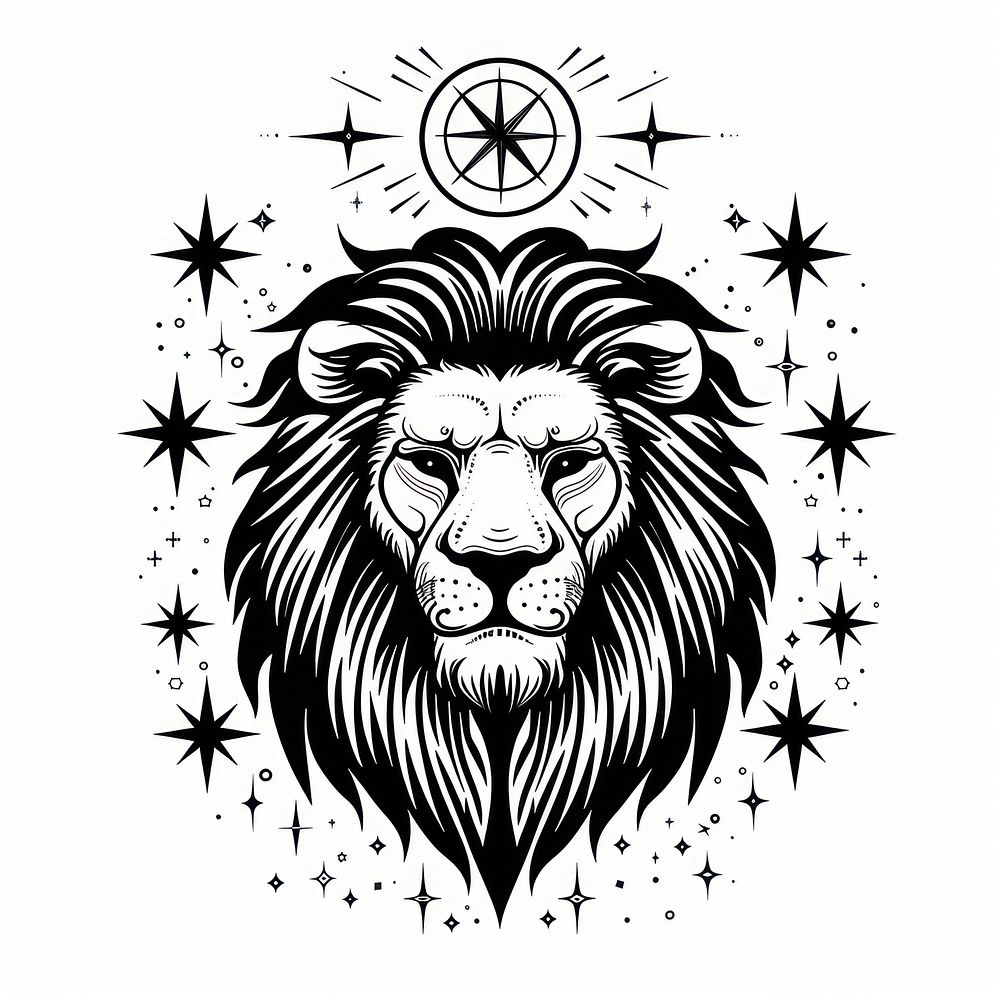 Surreal aesthetic Lion logo lion art illustrated.