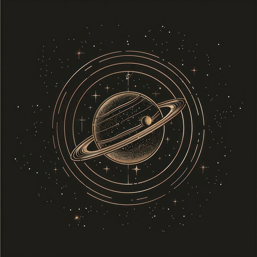 Surreal aesthetic Planet logo chandelier astronomy universe.