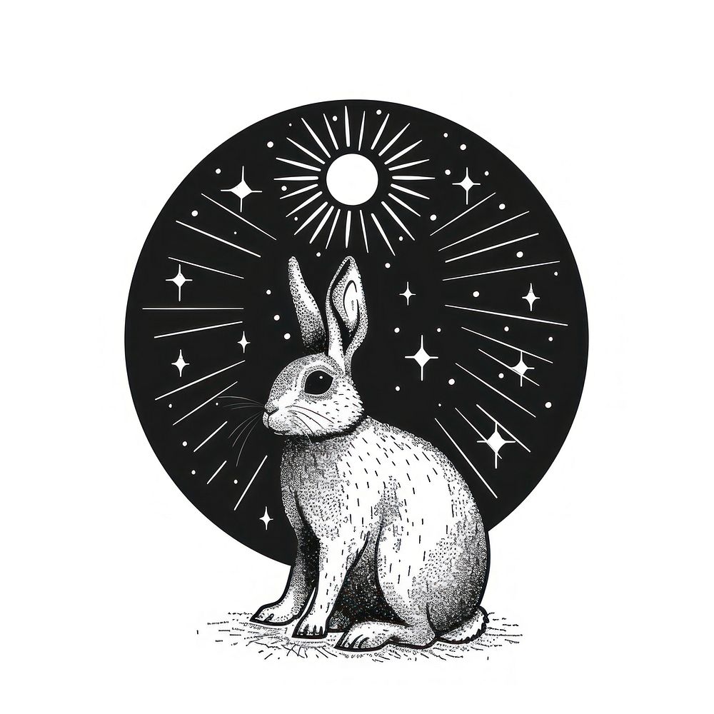 Surreal aesthetic Rabbit logo rabbit art animal.