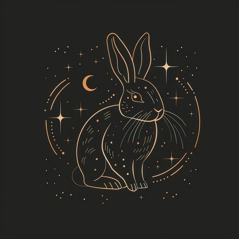 Surreal aesthetic rabbit logo blackboard animal mammal.