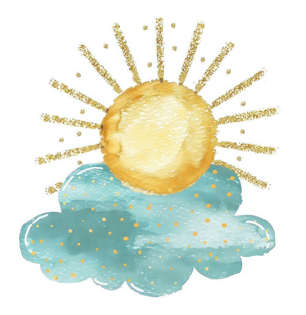 Drawing of the sun and cloud accessories accessory painting.