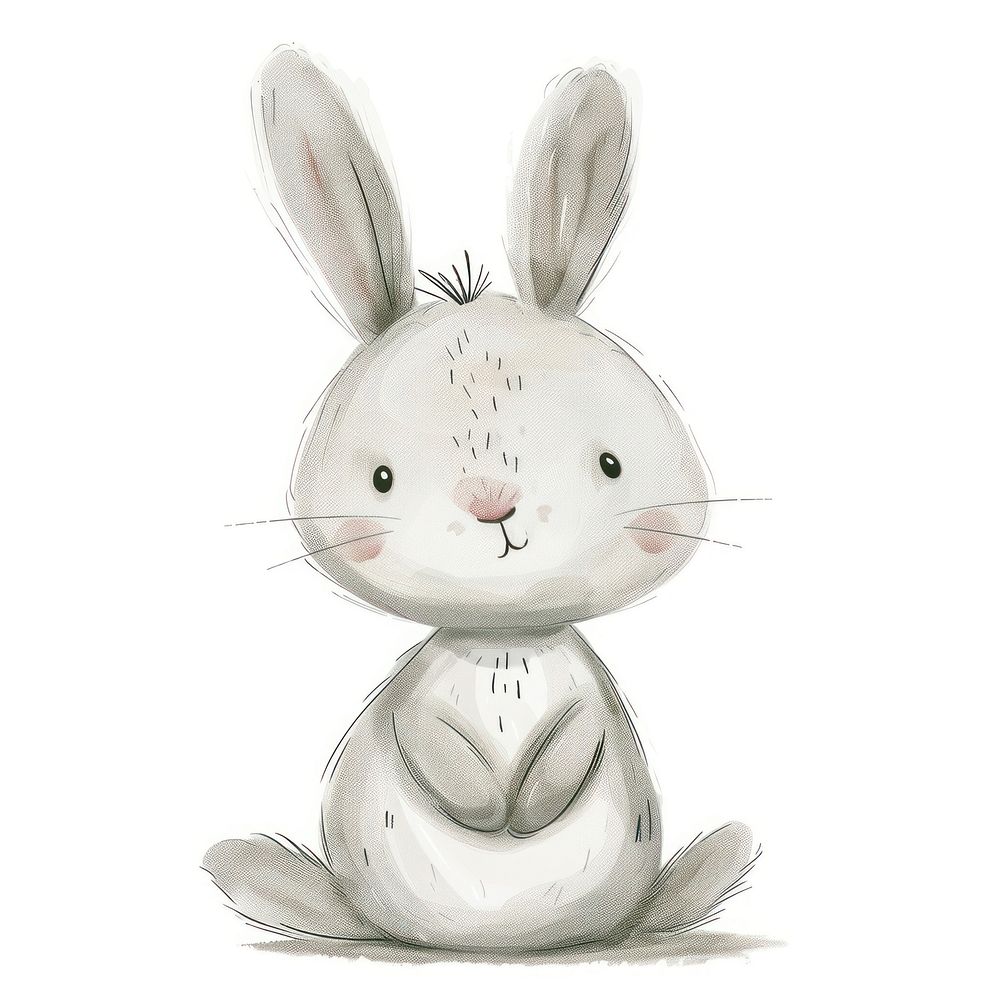 Aesthetic Boho of rabbit art illustrated drawing.