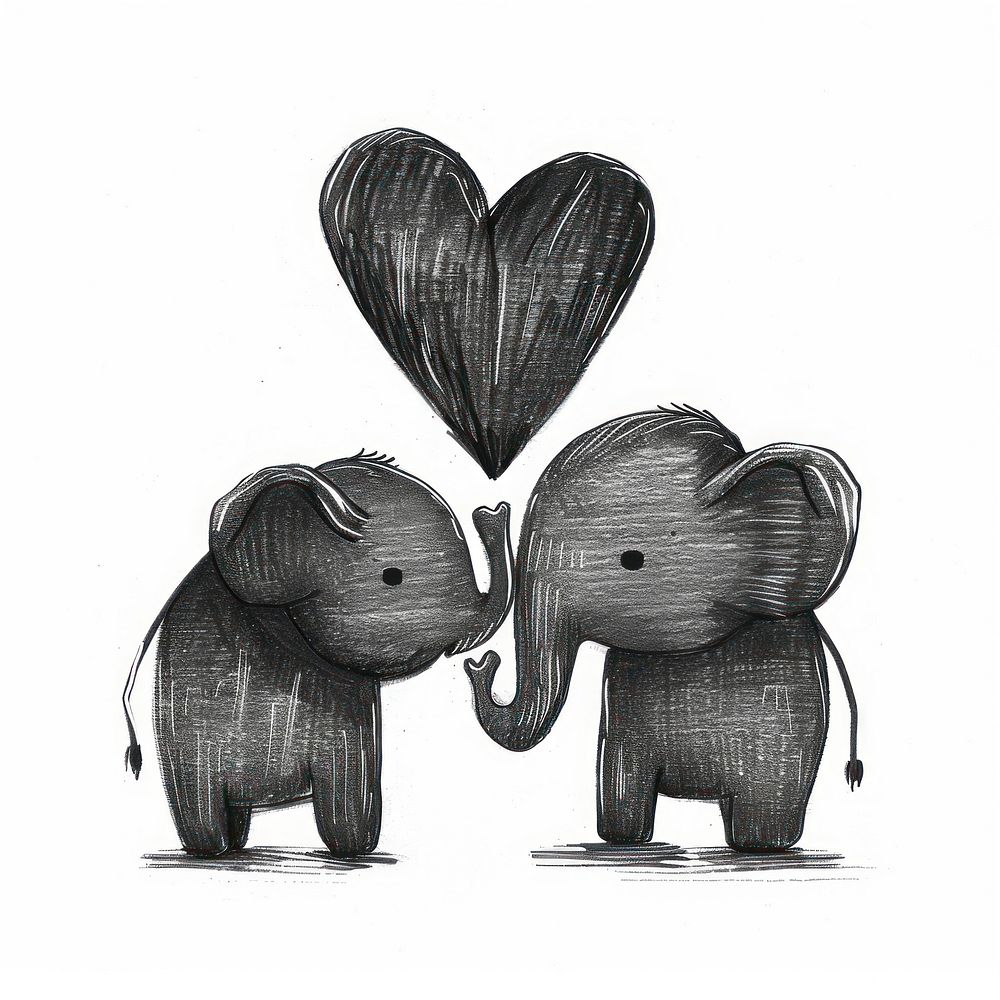 Elephant art illustrated wildlife.
