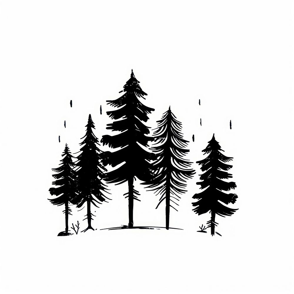 Pine art illustrated silhouette.
