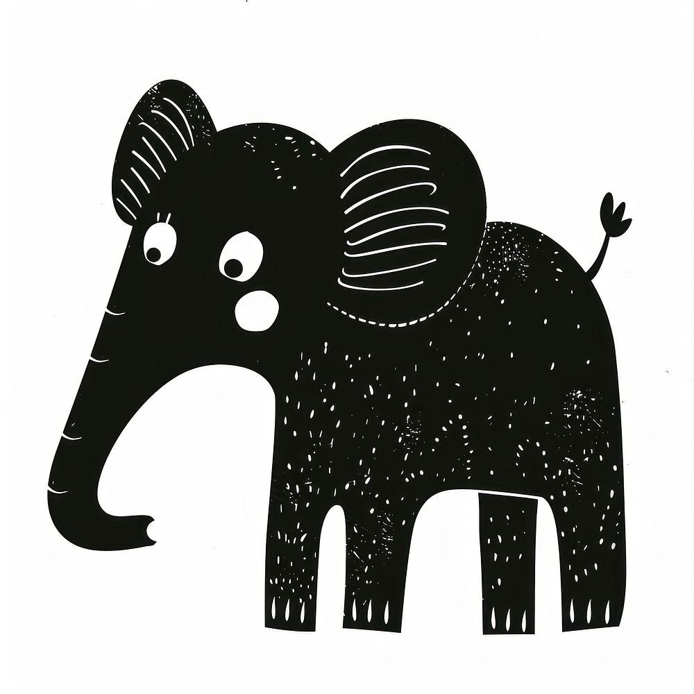 Fun illustration cute elephant art illustrated wildlife.