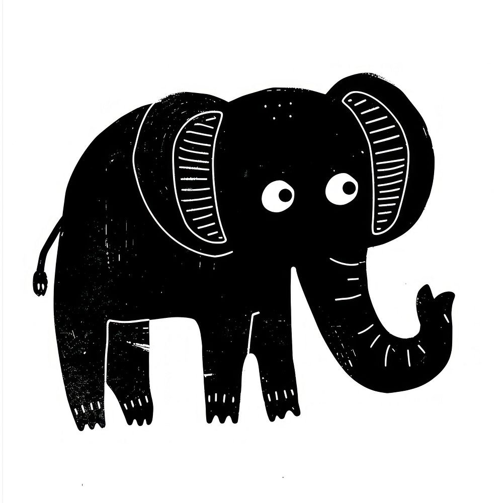 Fun illustration cute elephant silhouette appliance wildlife.