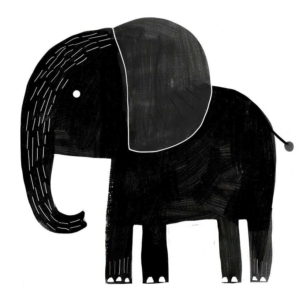 Fun illustration cute elephant art illustrated silhouette.