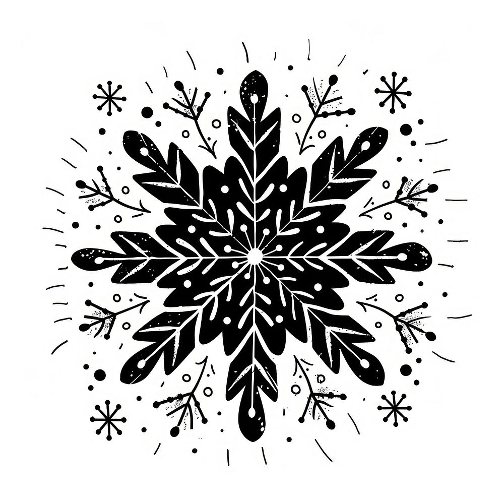 Fun illustration cute snowflake art illustrated graphics.