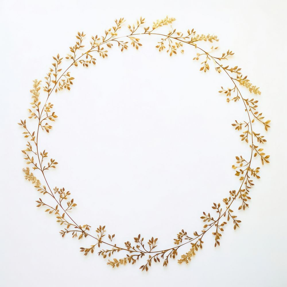 Aesthetic gold glitter single line of little flower circle border accessories accessory graphics.