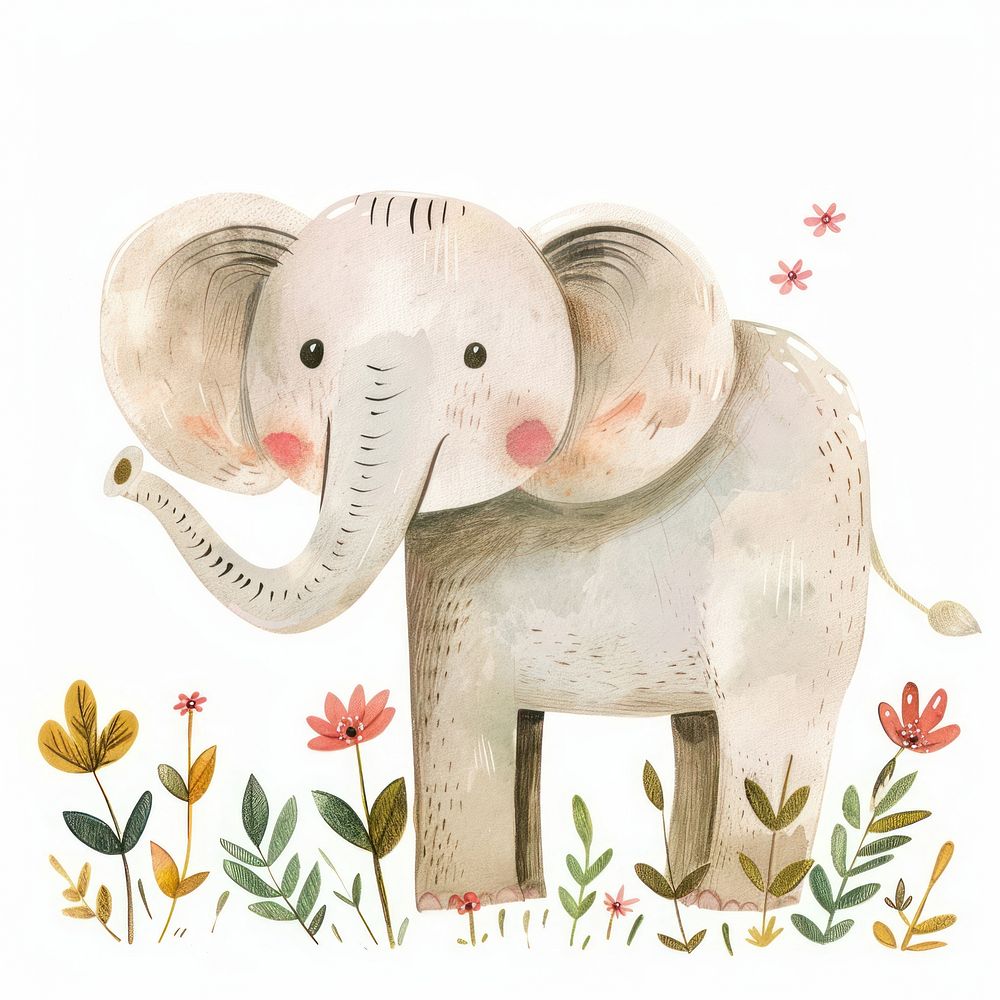 Aesthetic of elephant art illustrated wildlife.