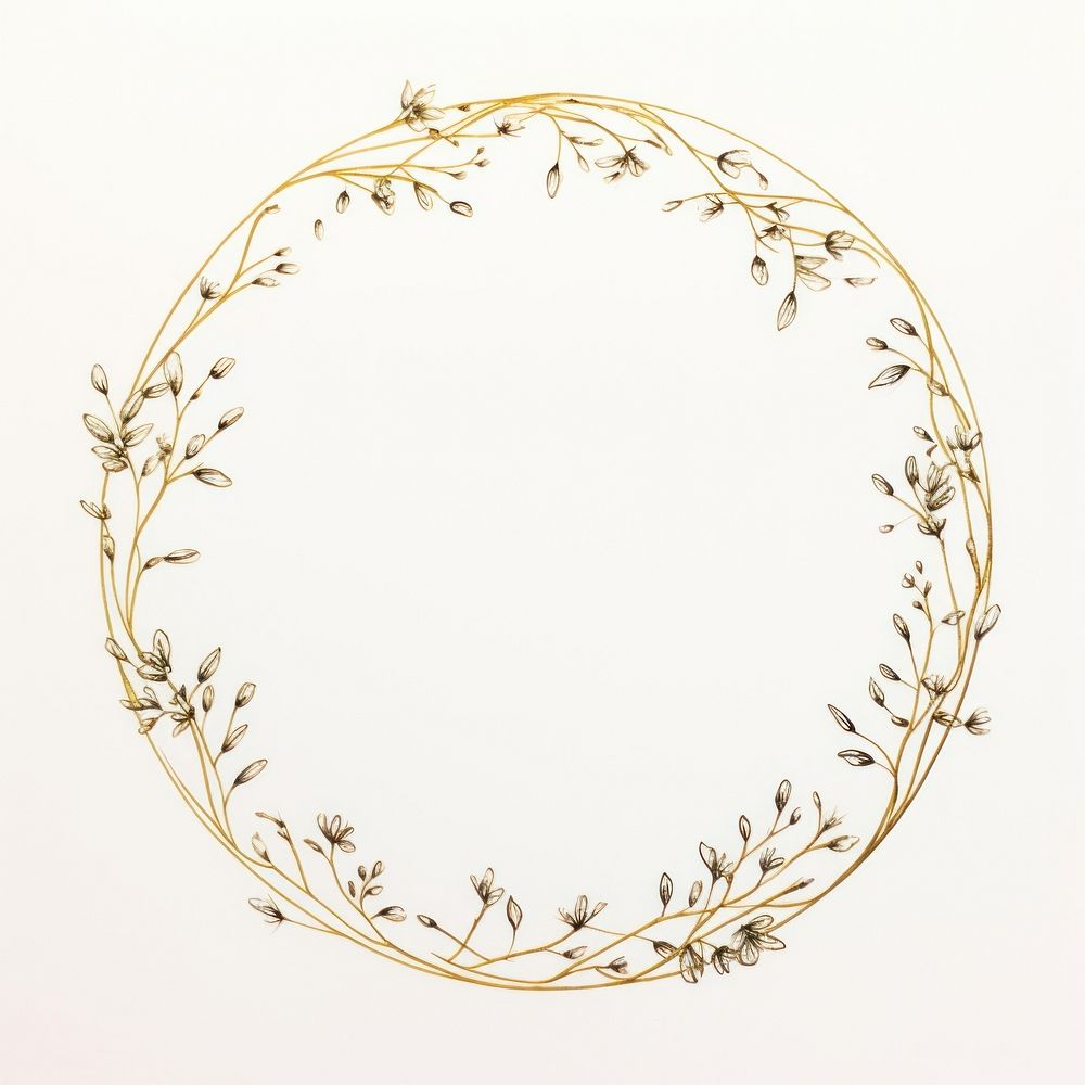 Metallic gold Ink flower frame chandelier porcelain graphics.