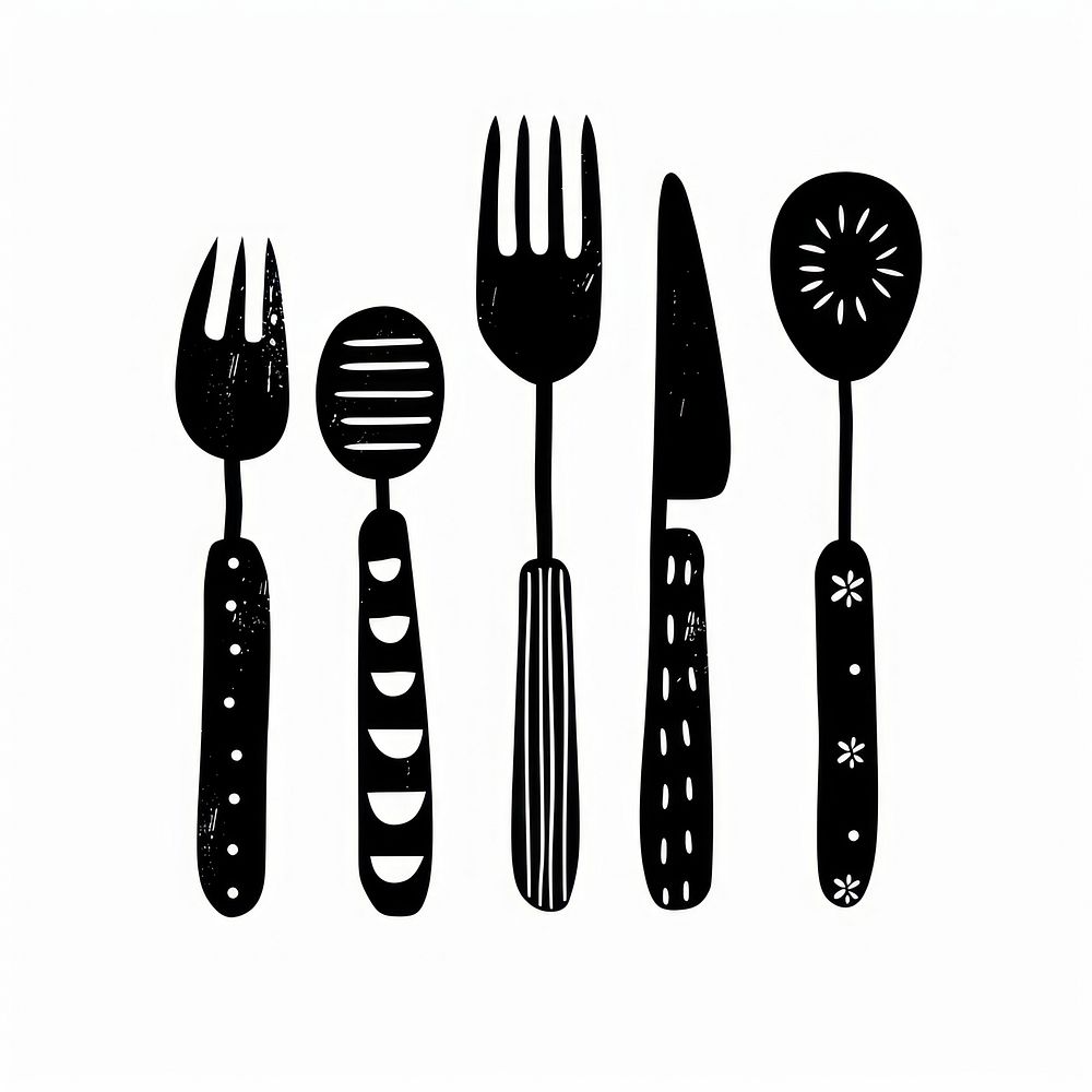 Fun illustration cute cutlery weaponry dagger spoon.