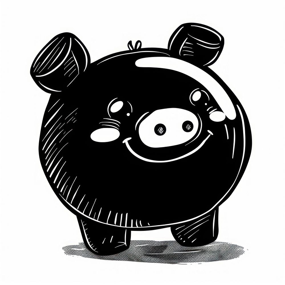 Fun illustration cute banking piggy bank.