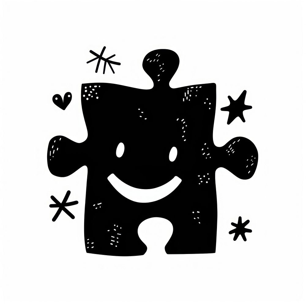 Fun illustration cute jigsaw silhouette astronomy outdoors.
