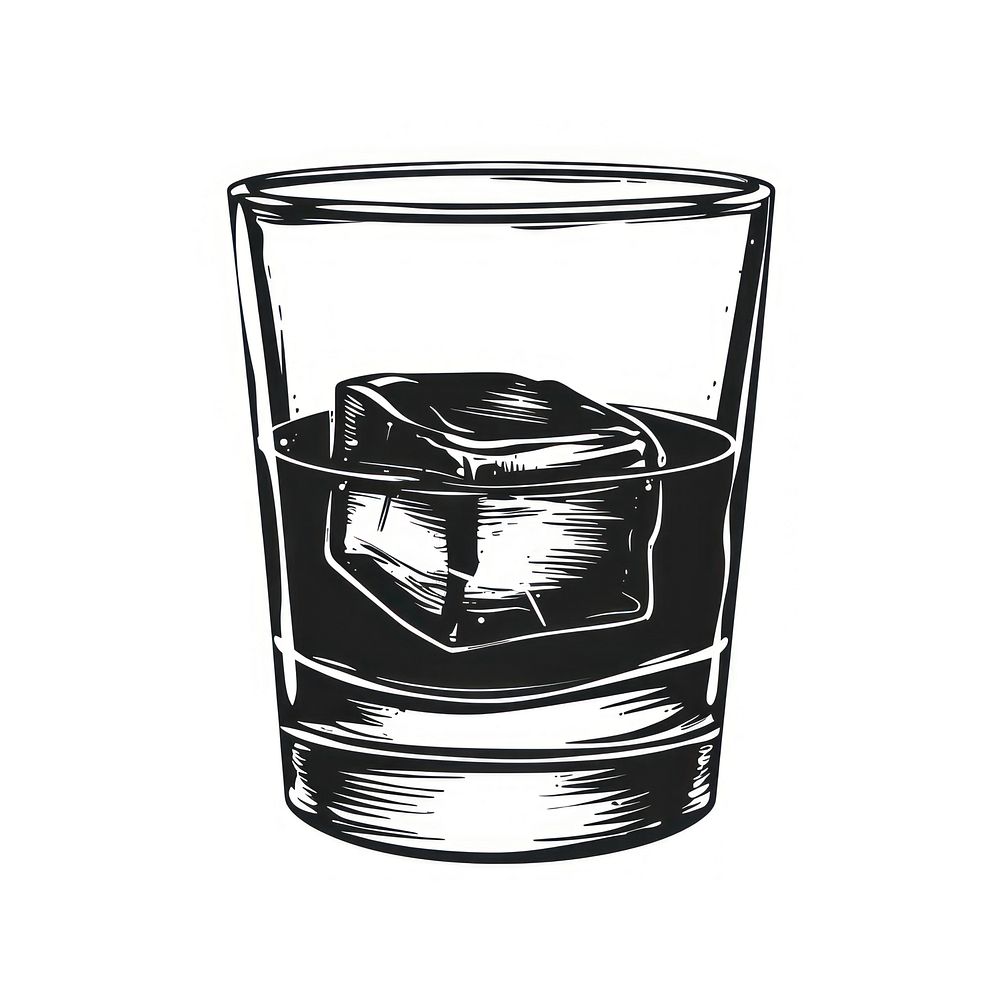 Fun illustration cute whisky glass bottle shaker cup.