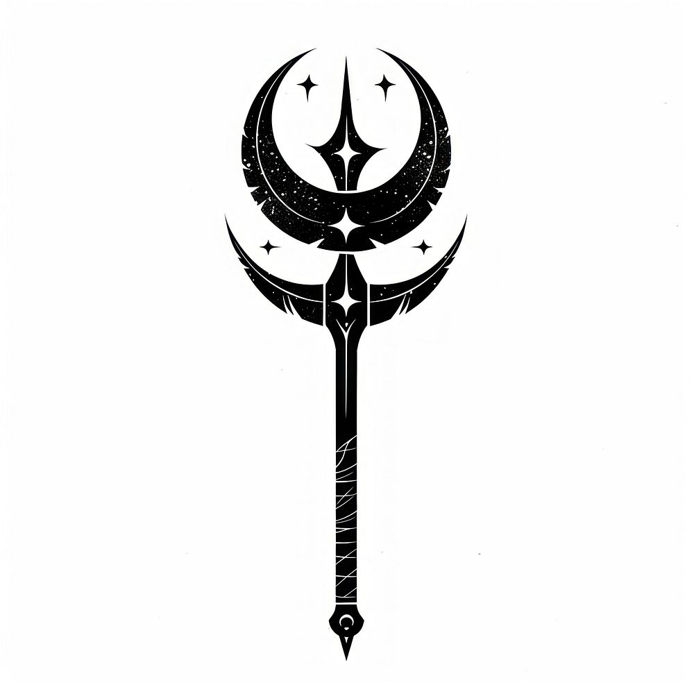 Boho aesthetic scythe logo weapon weaponry trident.