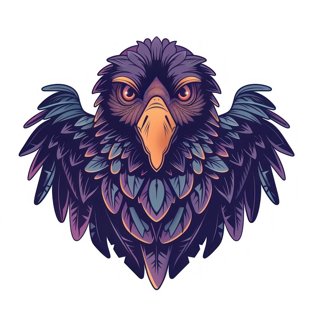 Boho aesthetic vulture logo blackbird | Free Photo Illustration - rawpixel