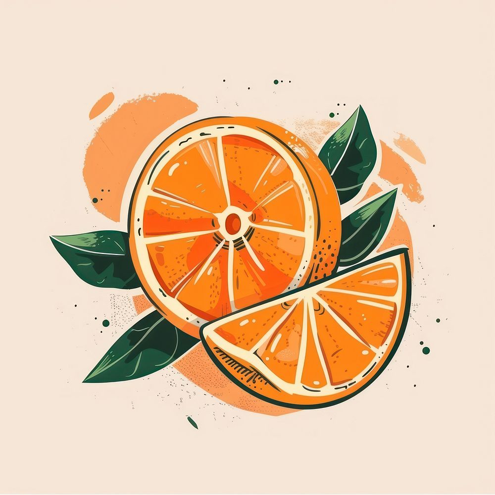 Boho Orange logo orange art grapefruit.
