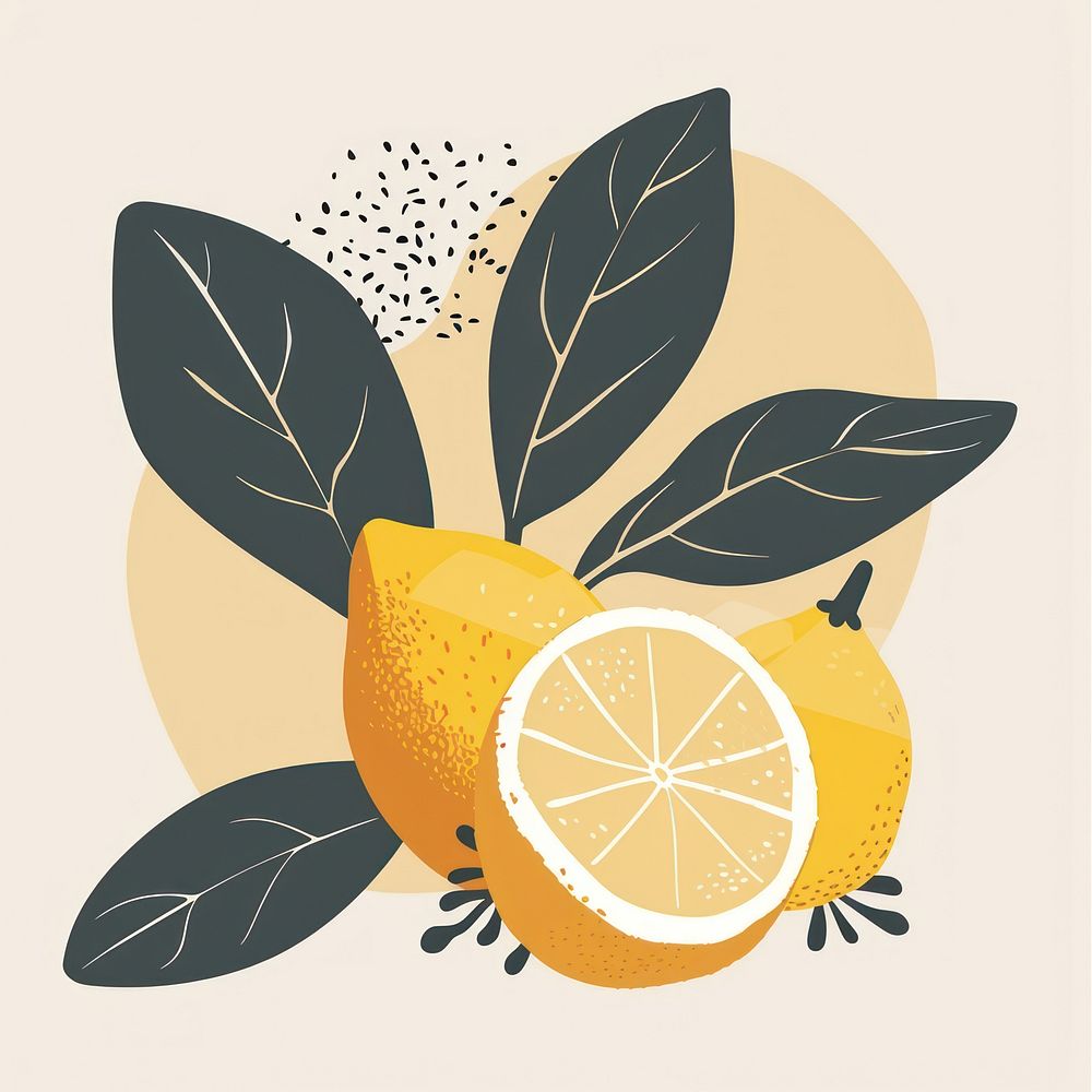 Boho lemon logo grapefruit produce machine.