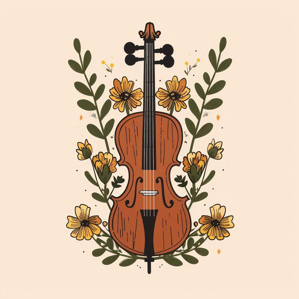 Boho viola logo violin fiddle cello.