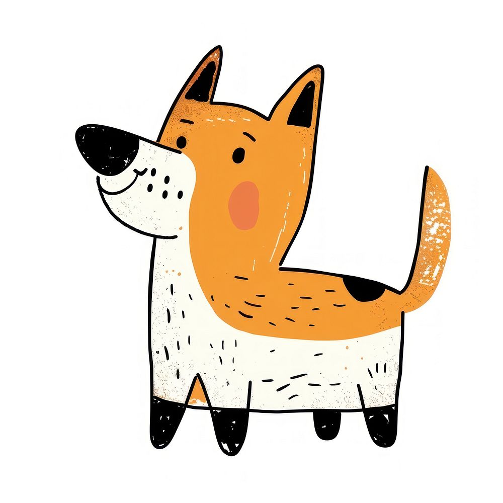 Fun Doodle dog element drawing illustrated animal.