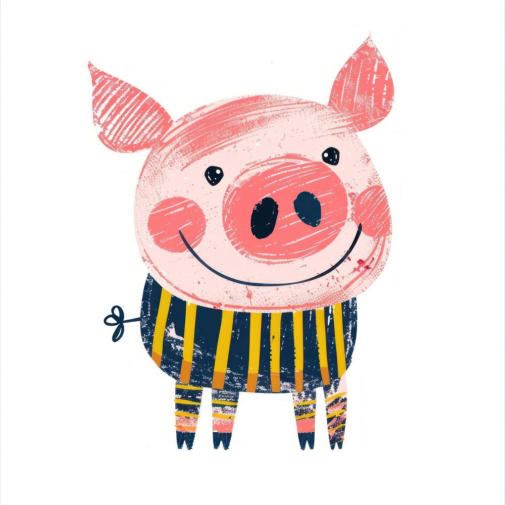 Pig funky art wildlife animal. | Free Photo Illustration - rawpixel