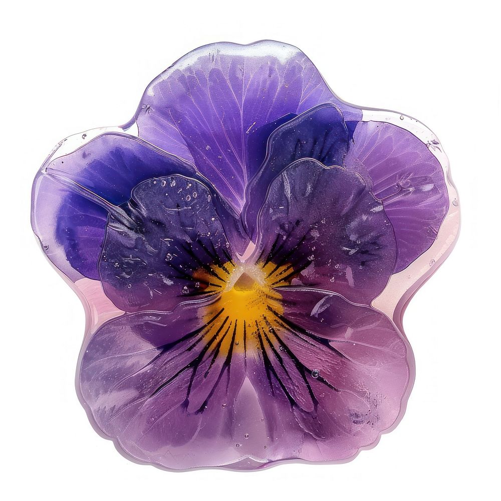 Flower resin viola shaped blossom purple plant.