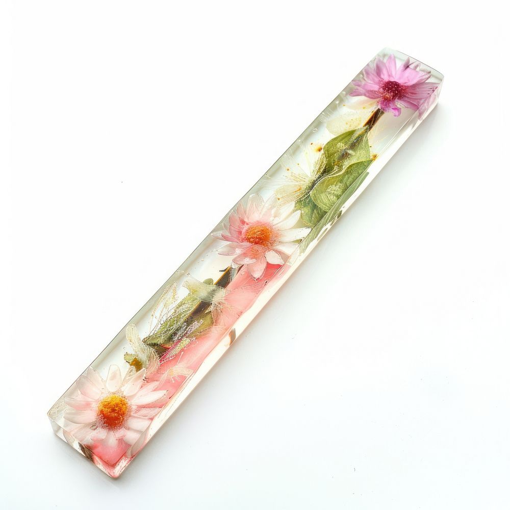 Flower resin wand shaped pottery blossom herbal.