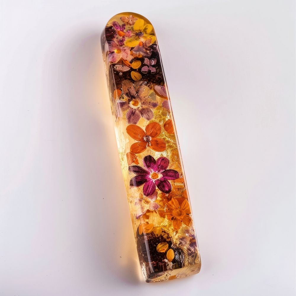 Flower resin wand shaped accessories accessory tin.