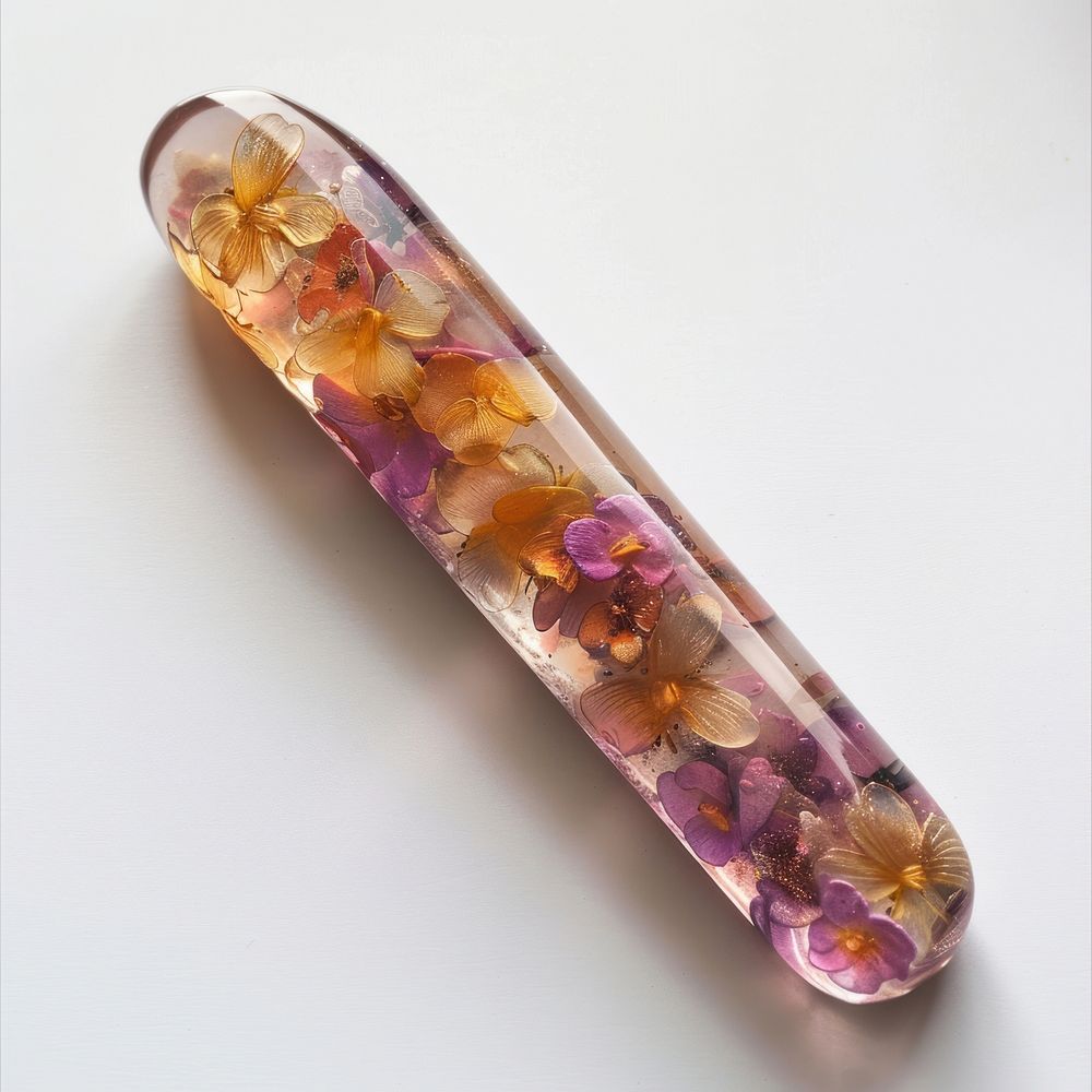 Flower resin wand shaped accessories accessory gemstone.