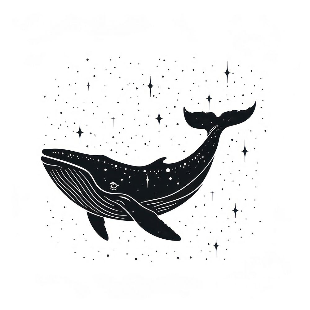 Surreal aesthetic whale logo animal mammal bird.