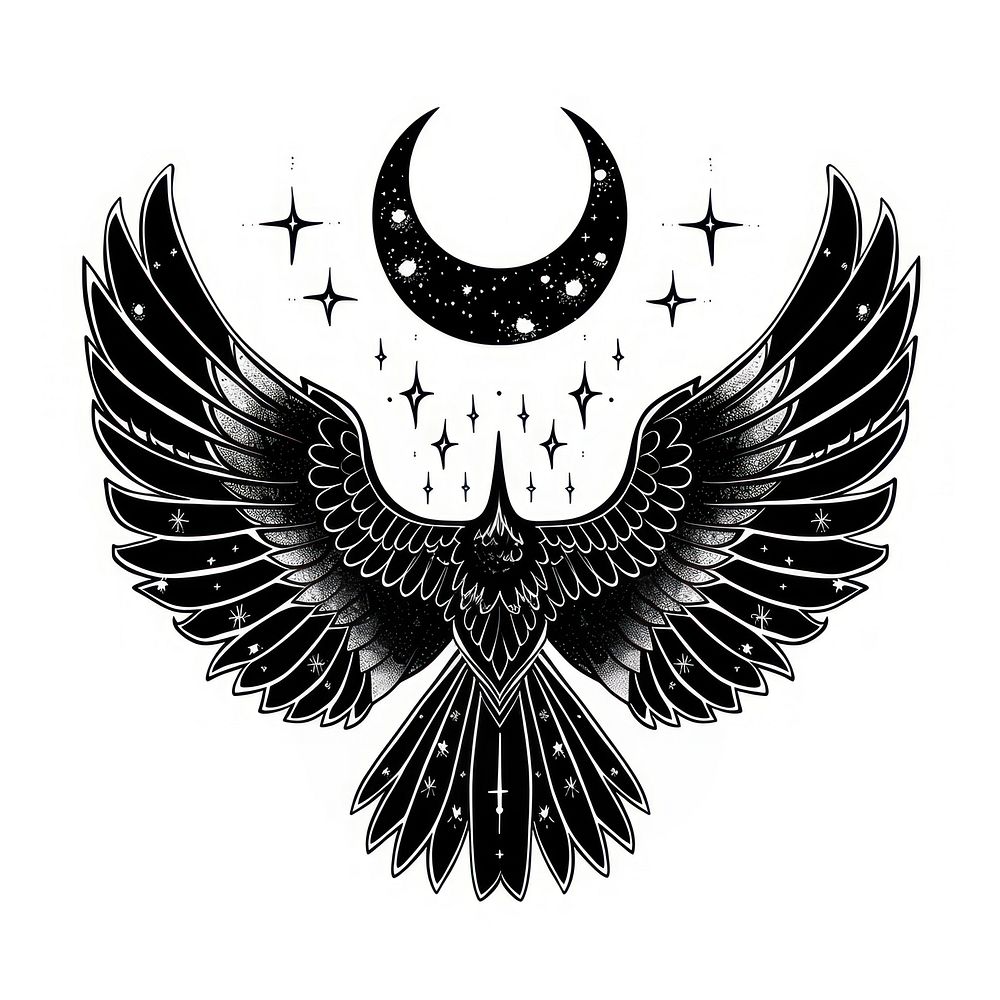 Surreal aesthetic wings logo emblem symbol animal.